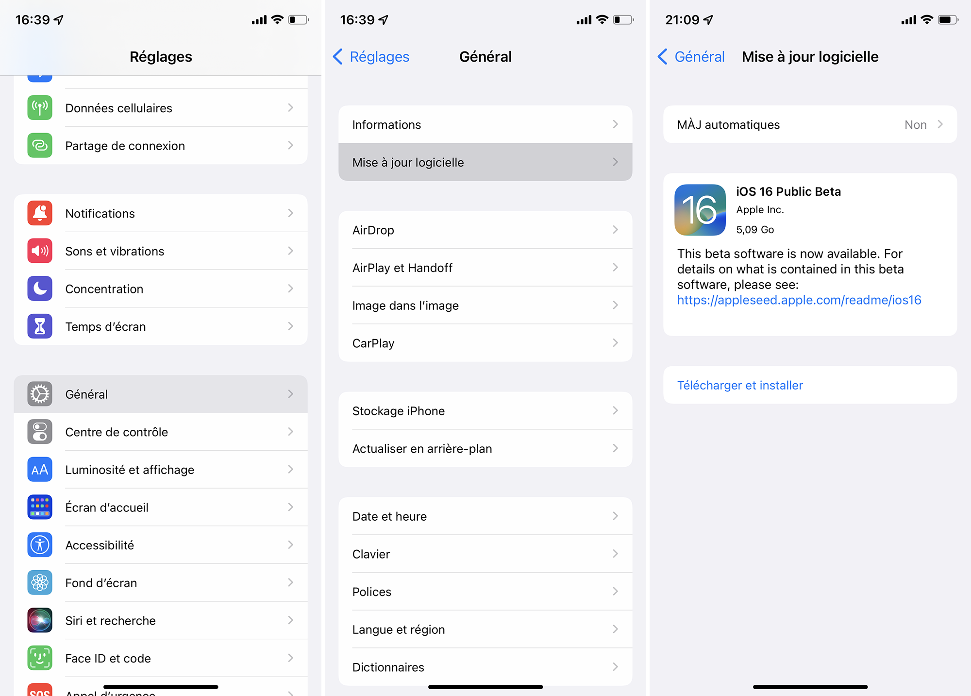 Illustration du texte : mise à jour vers iOS 16 bêta sur iPhone
