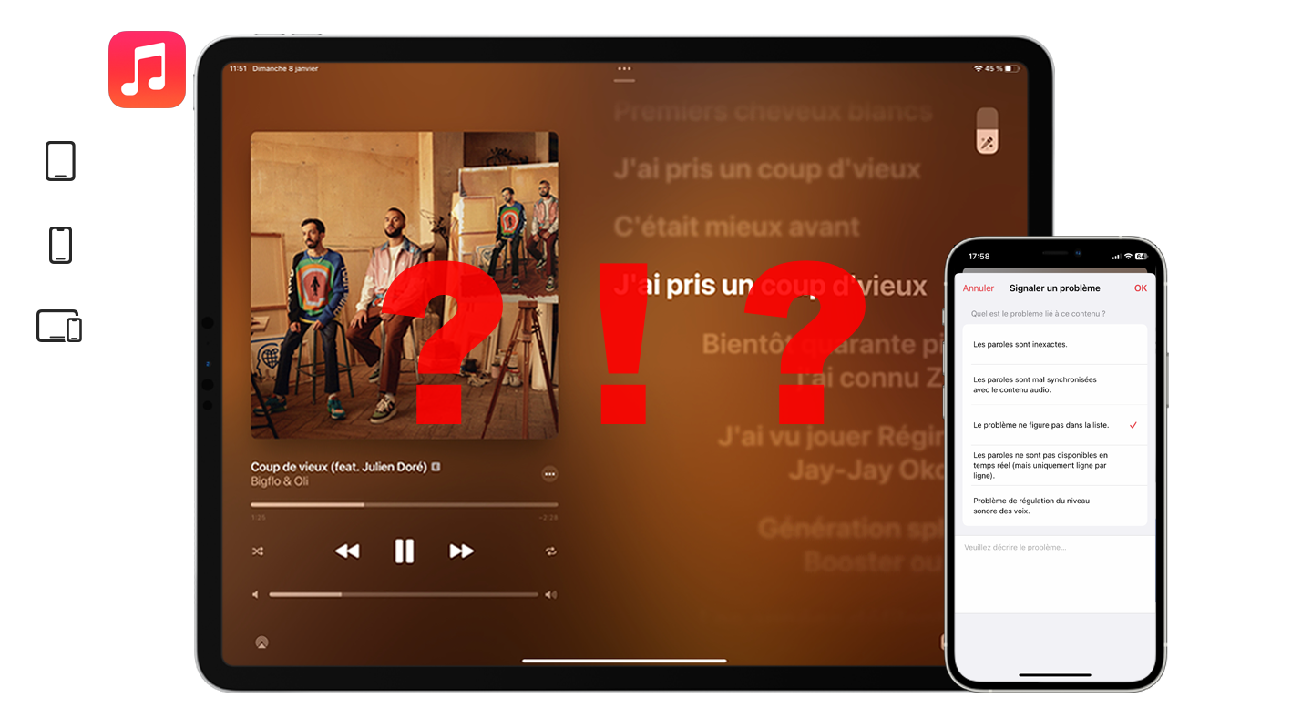 Comment signaler un problème dans les paroles de l’app Musique sur votre iPhone ou iPad ?
