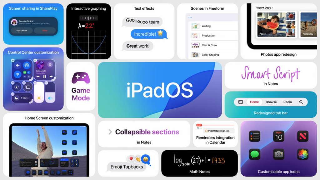 Illustration de la présentation d'iPadOS 18 © Apple