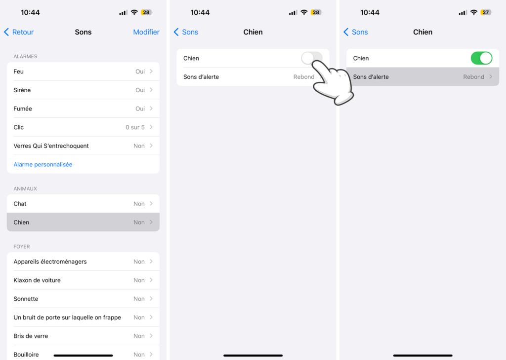 Activer un son à reconnaître sur l'iPhone