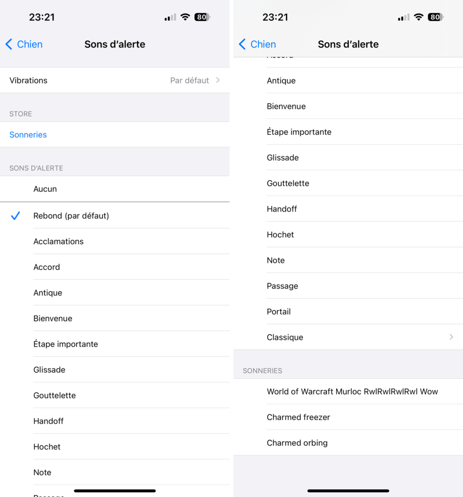 Choisir un son d'alerte