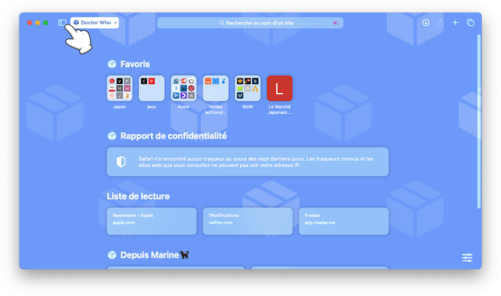 Faire apparaître la barre latérale de Safari sur Mac