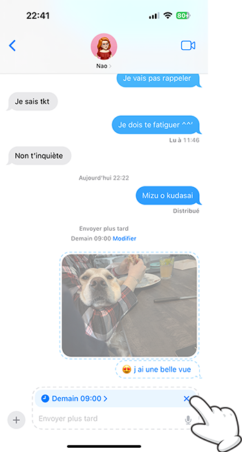 Fermer le bandeau de programmation de messages sur iPhone
