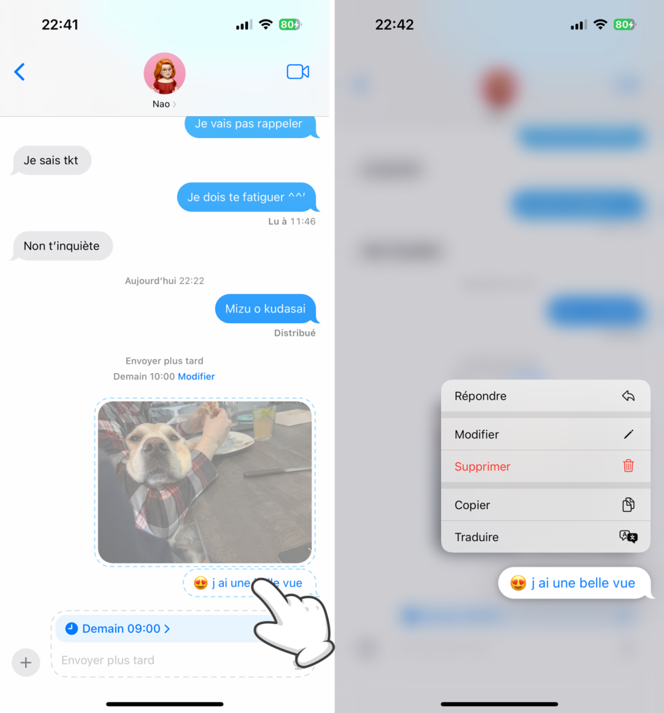 Modifier le contenu d'un message