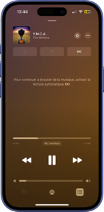 Lecteur multimédia de l'app Musique de l'iPhone