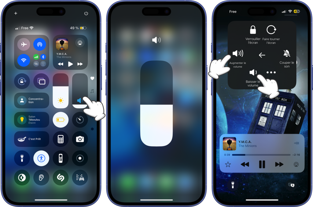 Régler le volume avec le Centre de contrôle et AssistiveTouch