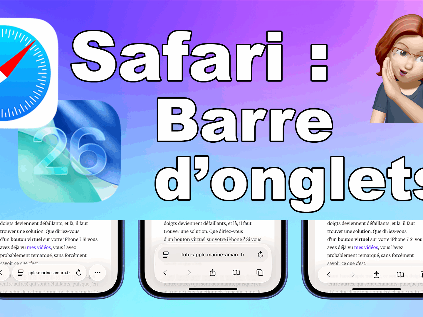 iOS 26 et Safari 🗂️ : nouvelle position de la barre d&rsquo;onglets et options cachées sur iPhone