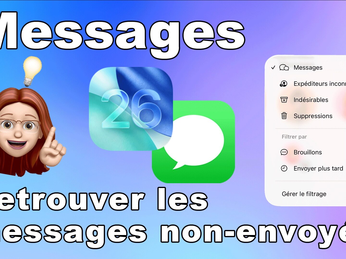 iOS 26 et Messages 💬 : regrouper les messages non envoyés (brouillons ou programmés) – iPhone et Mac