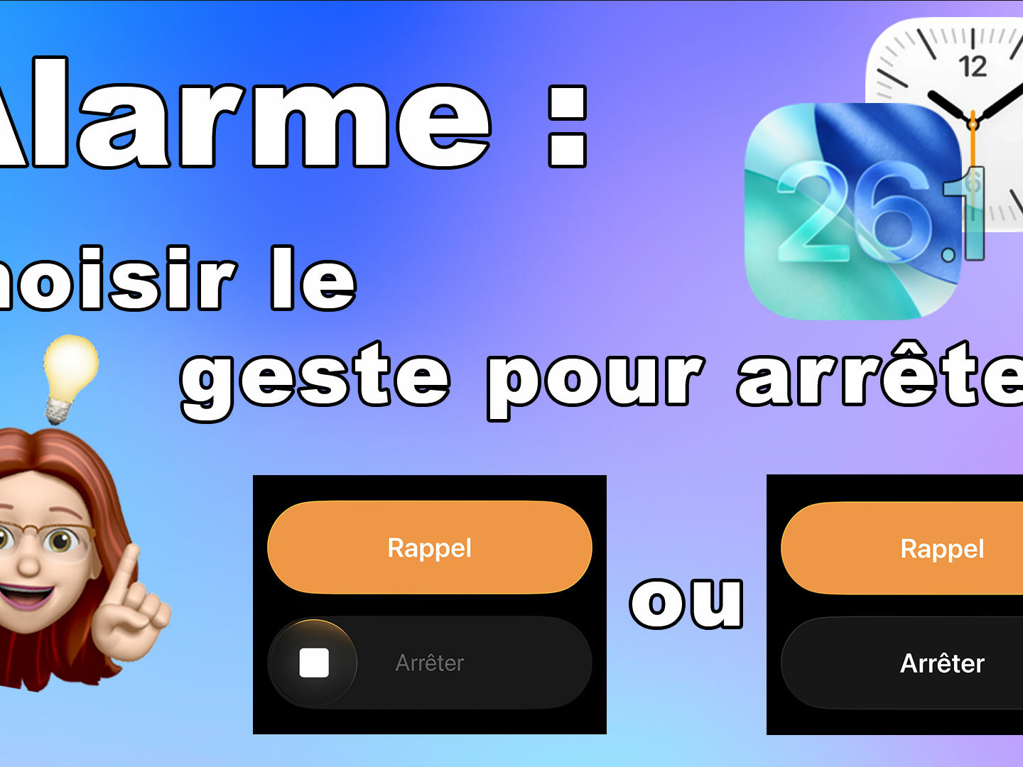 iOS 26.1 et Alarme 😴 : choisir le geste pour ne plus arrêter son réveil par erreur