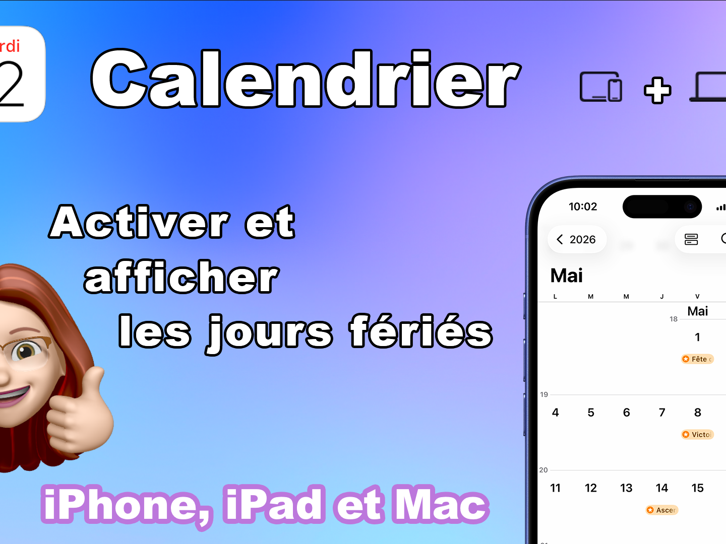 Calendrier 📅 : activer et afficher les jours fériés dans le Calendrier sur iPhone, iPad et Mac