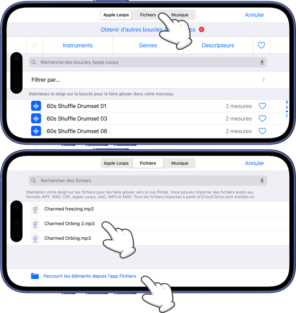 S&eacute;lection par appui long d'un son d&eacute;j&agrave; t&eacute;l&eacute;charg&eacute;
