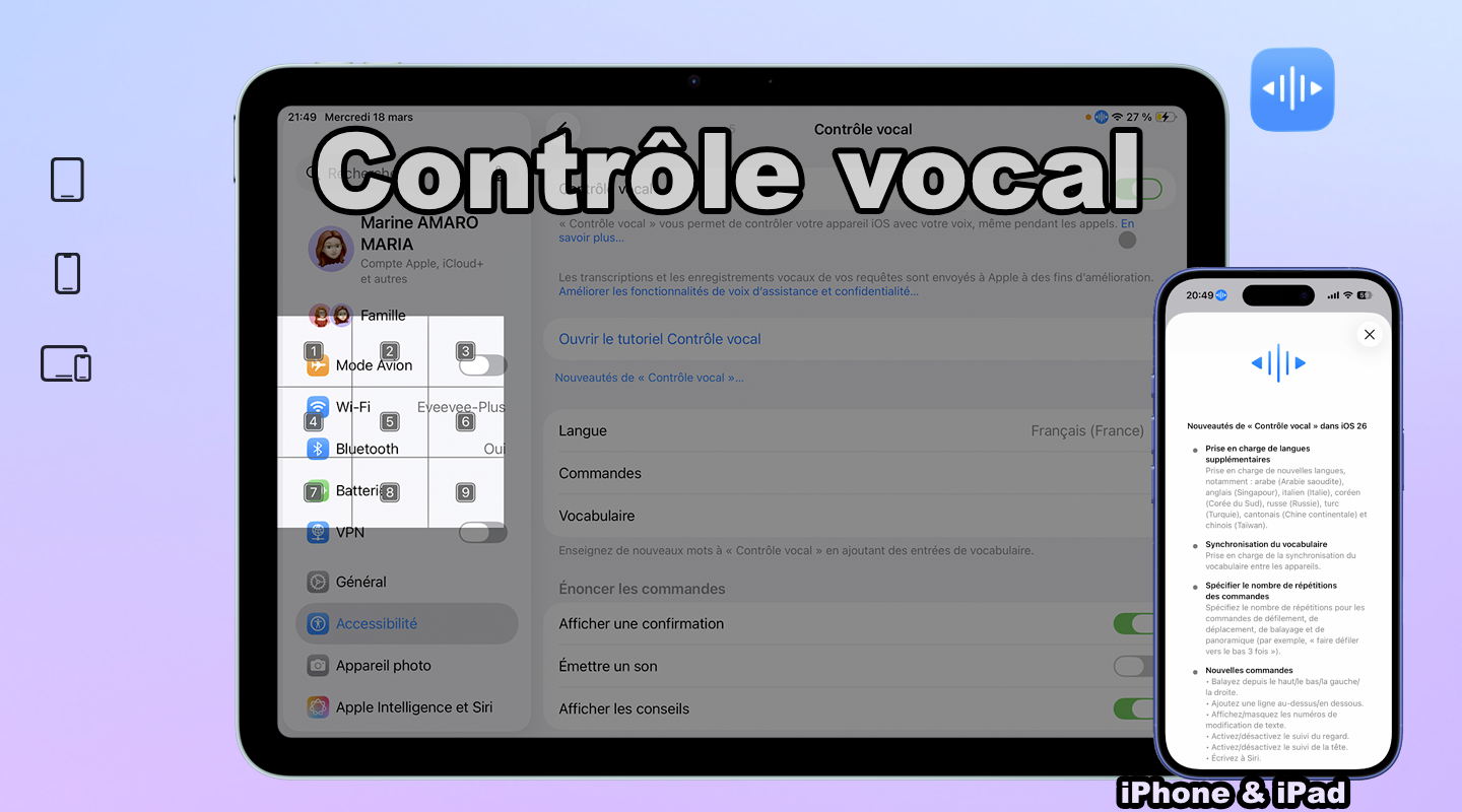 Contrôle vocal : utiliser l’iPhone et l’iPad sans les mains, avec la voix
