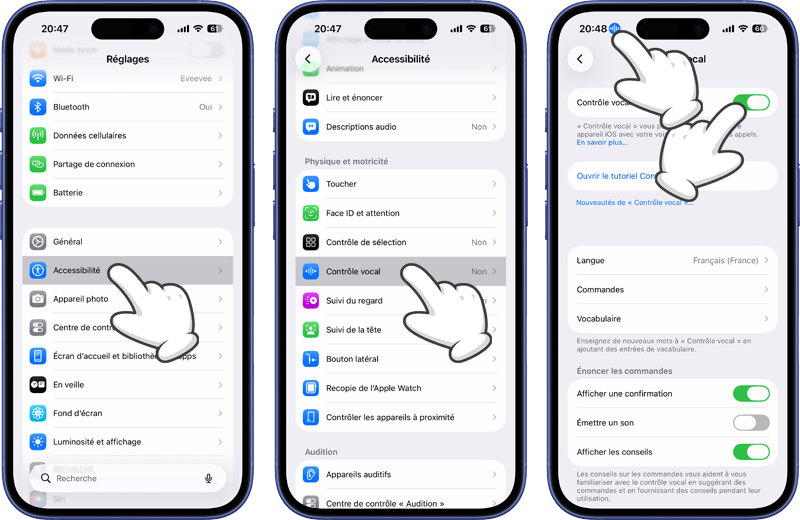 Activer le Contr&ocirc;le vocal